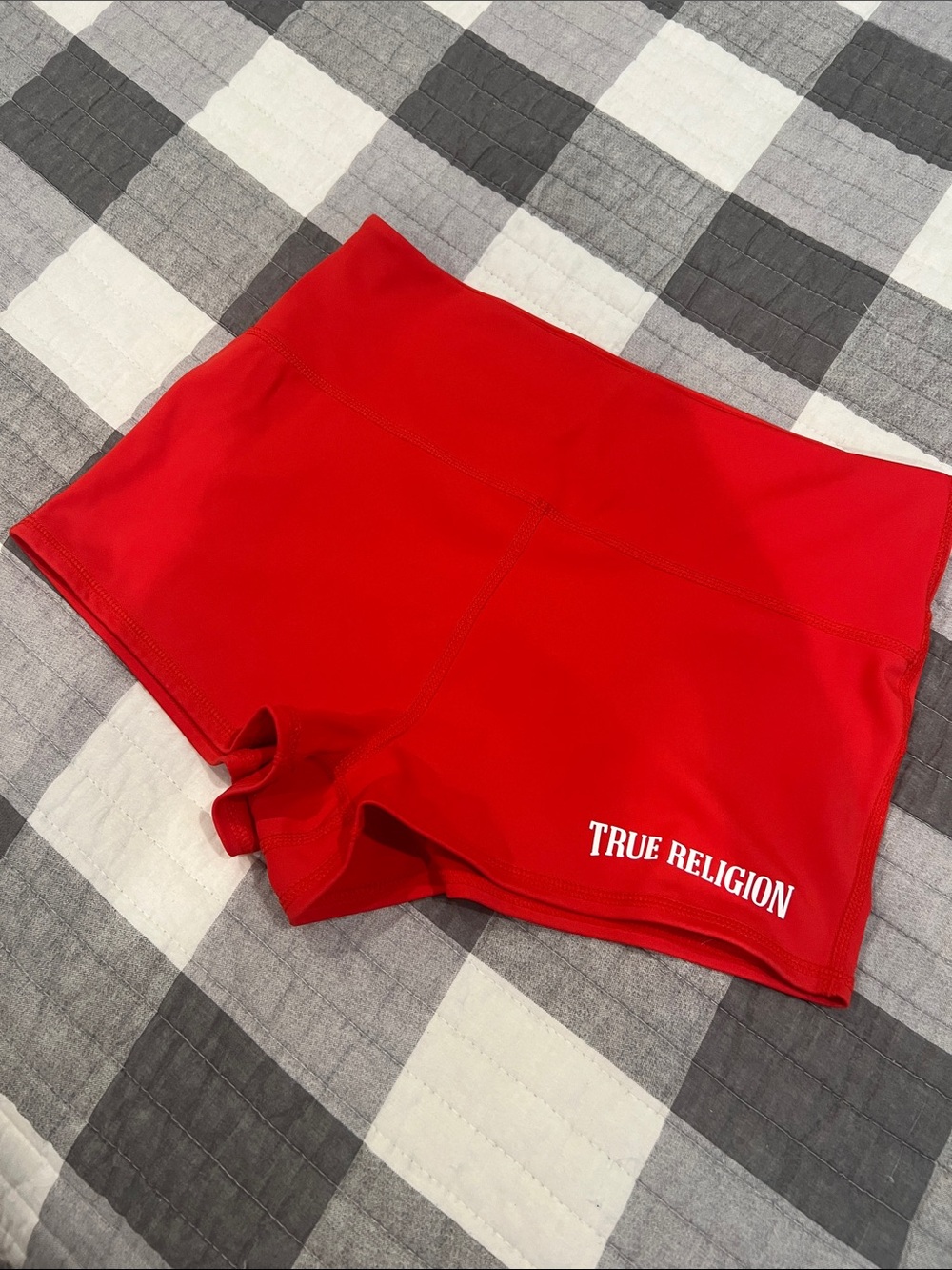 True Religion Red Women's Bike Shorts with Logo
